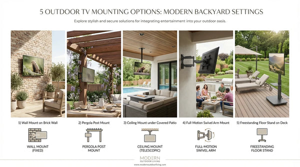 Five outdoor TV mounting options for backyard and patio