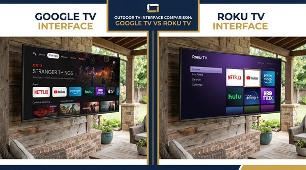 Google TV vs Roku TV interface comparison on outdoor screens